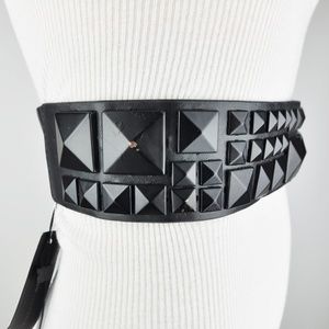 BCBGMaxAzria Accessories - Black Studded Wide Waist Belt BCBGMaxAzria Accessories - Black Studded Wide Waist Belt